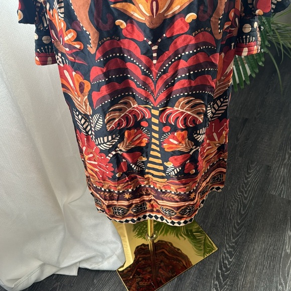 FARM RIO Red Nature Beauty Scarf Backless Midi Dress, Size Small, $270 - Picture 12 of 14